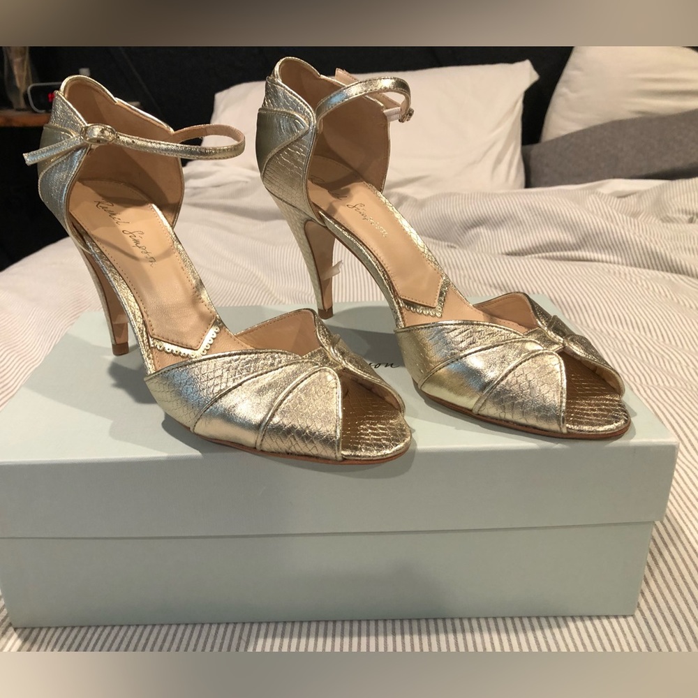 Rachel Simpson Gigi heels in gold